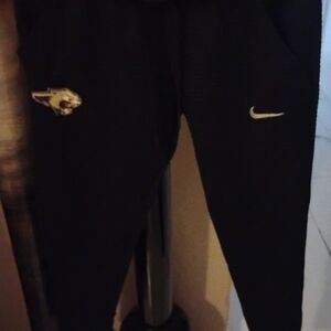 Nike Kids Black Jogger Sweatpants with White Swoosh & Patch